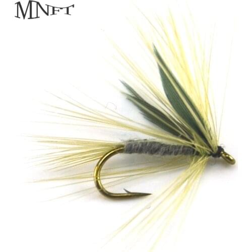 MNFT 10PCS Hooks 10# Grey Color Wing Fly Fishing Lure Artificial Insect Bait Fly Larvae Fishing For Trout