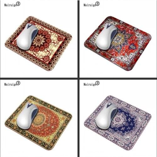 Mairuige Hot New Persian Carpet Small Size Custom Mouse Pad Anti-slip Rubber Game Office Laptop Color Yellow Red Flower