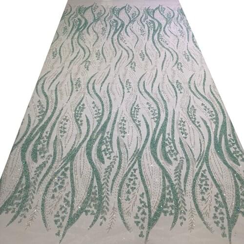 2021 MultiColor Guipure Sequence and Stone Lace Fabrics 5 Yards Nigeria French Net Soft Tulle Wedding Dress Material for Sewing