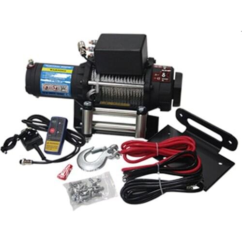 12V/24V 4500lb Multifunctional Electric Winch With Wireless Remote and Control Overload Protection Electric Car Winch 6m/Min