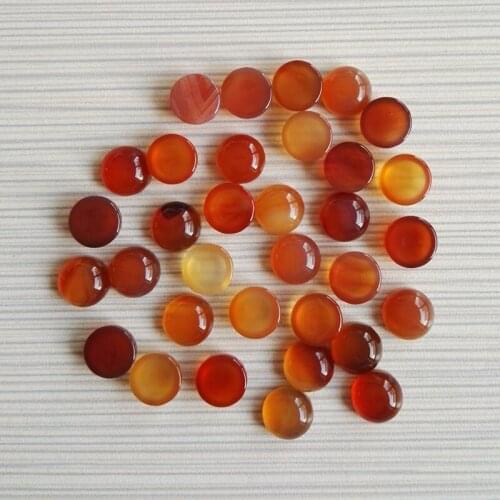 Fashion 10x10mm natural red onyx CAB CABOCHON round stone beads NO HOLE for jewelry Accessories wholesale 50pcs/lot free