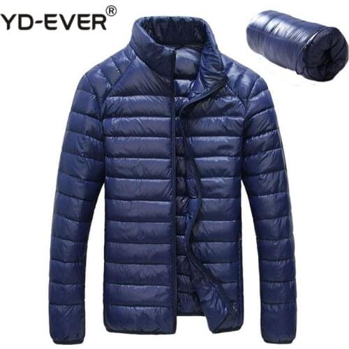 Men Winter Jacket 2020 New Ultra Light 90% White Duck Down Jackets Casual Portable Winter Coat for Men Plus Size 4XL 5XL 6XL
