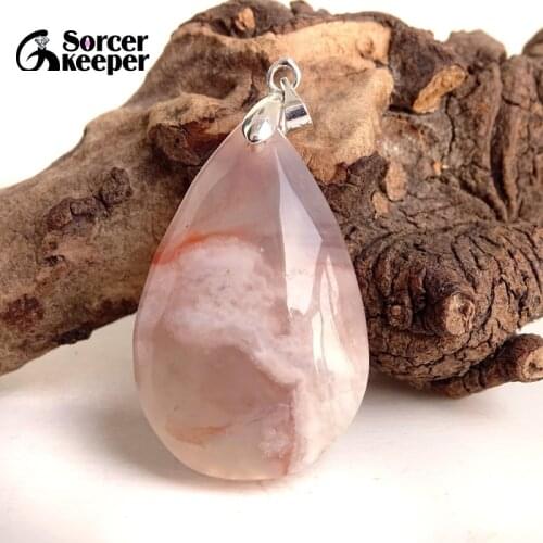 Real Female Natural Bijoux Femme Choker Necklaces Pendants Hand Made Cherry Blossoms Agates Stone Beads For Jewelry Making BF105