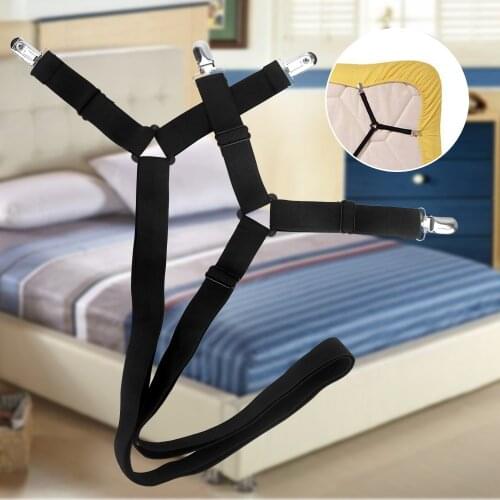 NICEYARD 2pcs Bed Fitted Fasteners Clips Sheet Straps Buckles Adjustable Suspenders Gripper Holder Buckles