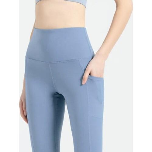 NORMOV Women Yoga Pants Solid Pocket Sportwear Trainning Running Leggings Yoga Joggings Sport Gym Cycling Leggings Feminina