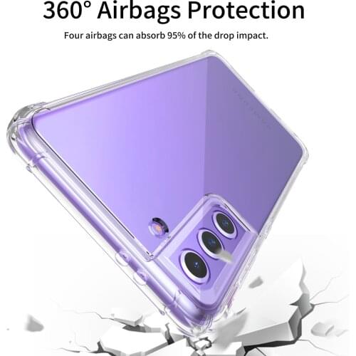 Transparent Clear TPU Case for Samsung Galaxy S21 Plus Ultra S20 FE 5G Note 20 10 9 8 S10 S8 S9 Anti-Slip Phone Cover Fundas