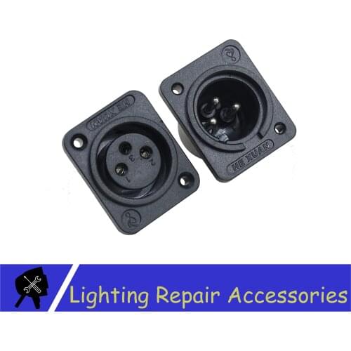 1 Set DMX512 Plug 3 PIN XLR Signal Socket Panel Adapter Connector For Led Par DMX Cable Stage Lights DMX Controller
