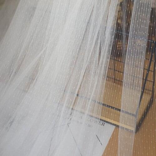 150cm Wide White Black Jaquard Dot Strip Mesh Lace Fabric For Dress Making Wedding Garment Sewing Decorative Net Fabric