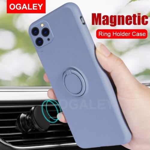 Ring Silicone Case For iPhone 12Pro Max for iphone 11Pro Max XS Max SE Soft Silicon Stand Holer Shockproof Slim Lens Protective