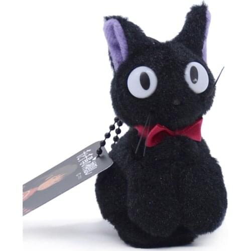 Cute Black Cat Plush Toys Miyazaki Kikis Delivery Service Black Plush Stuffed Keychain Pendant Studio Ghibli Hayao Plush Dolls