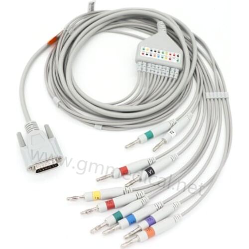 Compatible with Nihon Kohden ECG-9620, ECG-9010,ECG-9020, ECG-9022,ECG-9110,ECG-9130 10-Lead EKG Cable,AHA,Banana 4.0