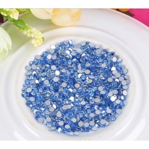 Nail art Strass Lt Sapphire Color Crystal Nail art Rhinestones SS3-SS34 Glitter Non Hotfix Flatback Manicure Nail Art Decoration