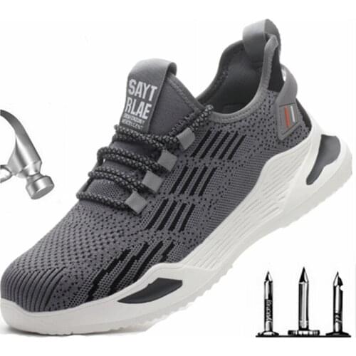 Light Work Safety Shoes for Men Boots Breathable Working Steel Toe Anti-Smashing Construction Luxury Brand Work Sneakers