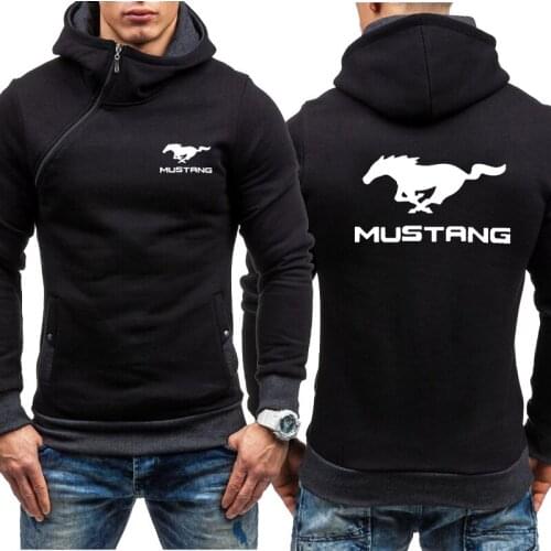Hoodies Men Mustang Car Logo Sweatshirt Fashion Hoody Spring Autumn Fleece Cotton Zipper Jacket HipHop Harajuku Male Clothing V