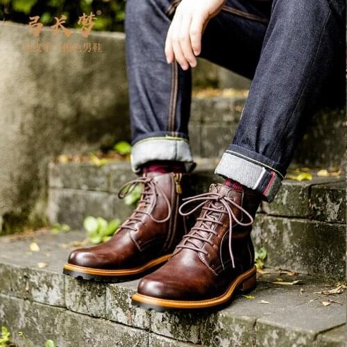 Winter Snow Boots Men Brand Men Dress Shoes Male Ankle Lace-Up Casual Botas with fur Fashion Genuine Cow Leather Martins Boots