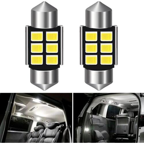 2pcs LED C5W CanBus Festoon 31mm 36mm 39mm 42mm 2835 SMD car Bulb Interior Reading Light License Plate Lamp 6000K White 12V
