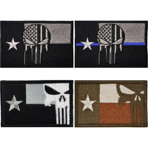 3D Military Embroidery Badge Armband Texas Punisher Badge American Flag Tactical Military Assembly Embroidery Cufflinks Badge