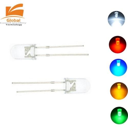 5000pcs 5mm Super Bright Water Clear High quality NEW Transparent Round Green Red White Yellow Blue LED Bulb Emitting Diode