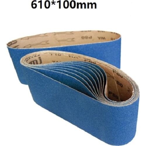 New 5Pcs 610*100mm Abrasive Sanding Belts Zirconia Alumina Sanding Belt for Stainless steel / welding Sanding