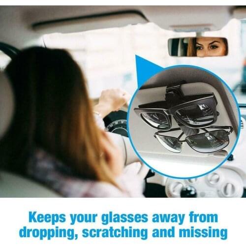 9.8 X 4.3 Cm Card Holder Clip Black+Sliver Car Sun Visor High Quality Universal