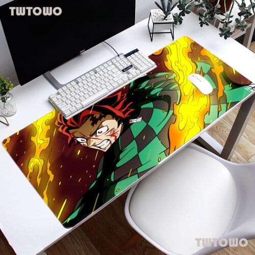 900x400mm Scenery Speed Large Gaming Mouse Pad Keyboard Lock Edge Gamer Mousepad Mat For Demon Slayer LOLGamer