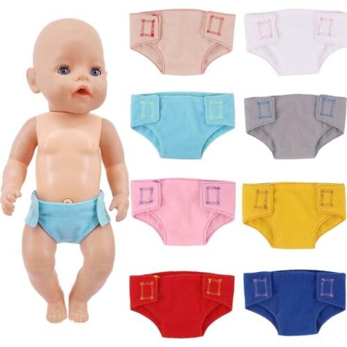 Doll 15 Styles Color Velcro Cotton Panties For 18-Inch American & 43 Cm Born Baby Our Generation, Birthday Girls Toy Gift