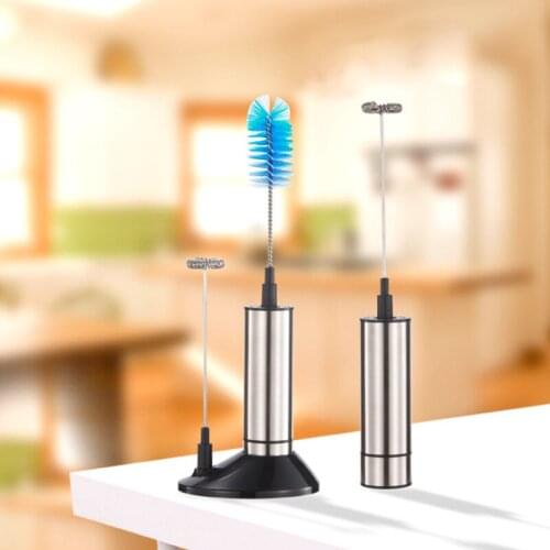 Electric Milk Frother 2 Whisk Hand Milk Foamer Kitchen Mixer for Cappuccino Coffee Egg Beater Drinks Blender with Stand