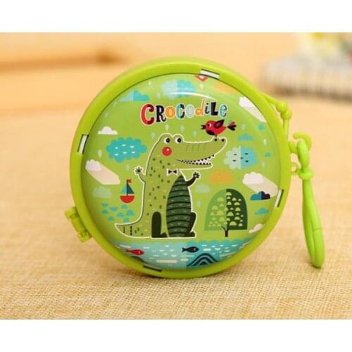 Cartoon crocodile Round Coin Bag Farm Animals Organizer Holder Case Gift Wrap kids Birthday Party Favor COLORFUL
