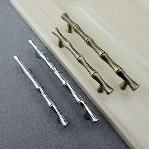 96mm/128mm Bamboo Style Furniture Hardware Handle Kitchen Cabinets Sliding Door Knob Drawer Wardrobe Cupboard Push Pulls Handles