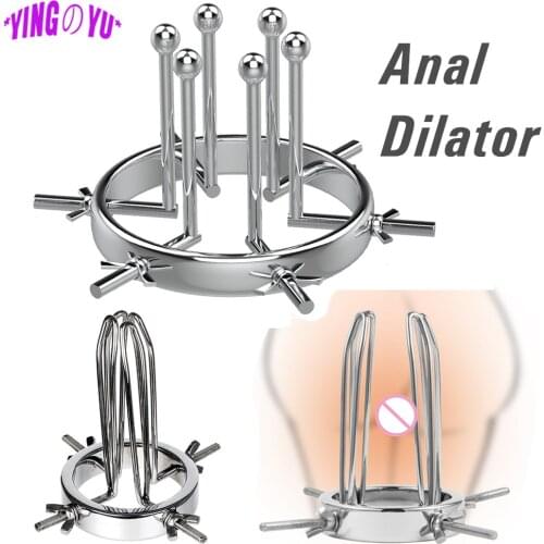 Metal Butt Plug Huge Anal Expander Vagina Speculum Anus Dilator SM Enema Bdsm Slave Extreme Fetish Sex Toys for Women Men Couple