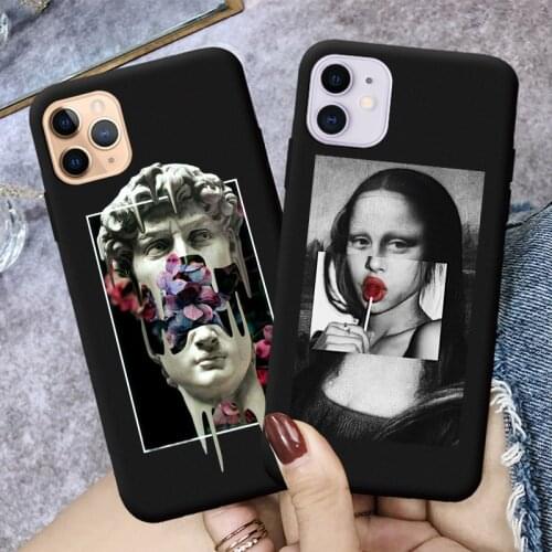 Mona Lisa Art David Soft Silicone Phone Case For iPhone 12 mini 11 Pro Max XS 6s 7 8 SE2020 Black TPU Back Cover