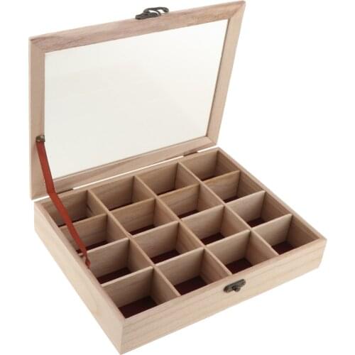 Unpainted Wooden Jewelry Case Storage Box Storage Trinkets Jewelry Organizer