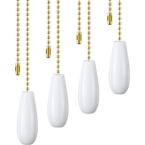 New 4 Pieces Ceiling Fan Chain Pulls Wooden Pull Chain Extension Pull Chain for Ceiling Light Lamp Fan Chain