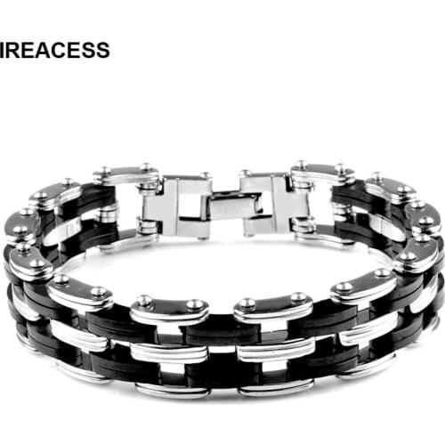 New Stainless Steel Bracelet For Mens Tone Biker Bicycle Motorcycle Chain Charm Bracelets & Bangles Fashion Jewelry