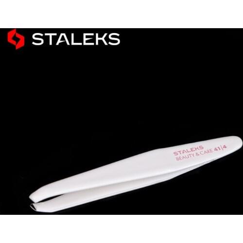 STALEKS BEAUTY&CARE 41-4 White New High-quality Eyebrow Tweezers Multifunction Stainless Steel Hair Removal Makeup Tool