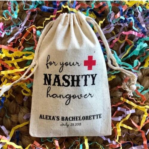 Personalize any text Nash Bash Survival Kit Bags -Party Hangovers Kit - For Your Nashty Hangovers bachelorette wedding favor bag