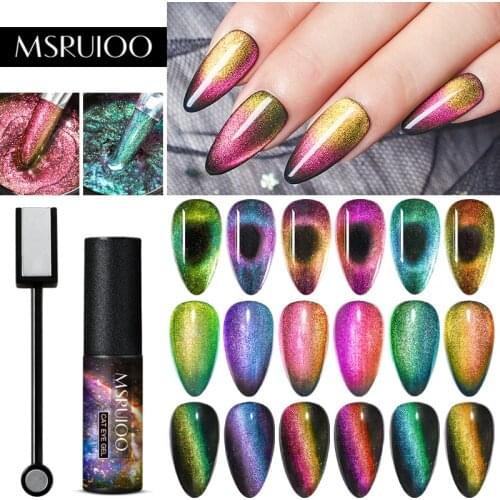 MSRUIOO 9D Cat Eye Nail Gel Set Chameleon Magnetic Soak Off UV Gel Polish Nail Varnish Semi Permanent Manicure Gel Lacquer