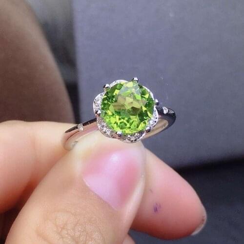 Natural And Real Peridot ring gem Natural peridot ring 925 sterling silver Wholesale Fine jewelry Gemstone