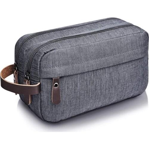 Men Women Business Trip Toiletries Storage Bag Waterproof Oxford Portable Handle Cosmetic Organizer Double Layer Zipper Case