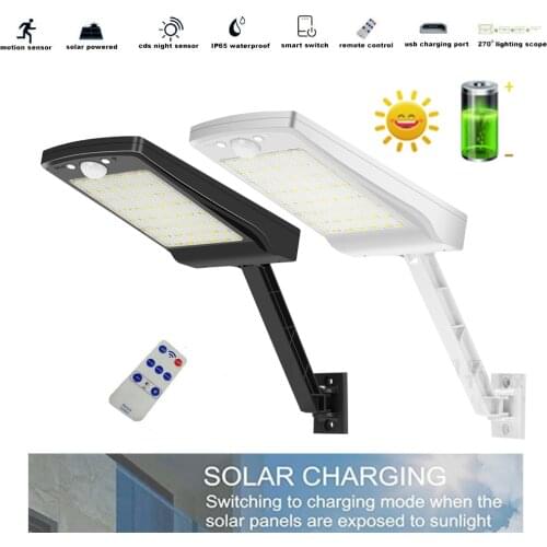 Solar led light outdoor Waterproof PIR Motion Sensor street Light 56 LED Solar Lamp With Remote Control Garden Yard Lighting