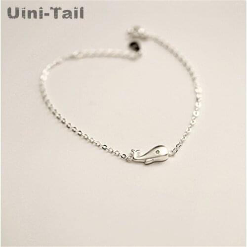 Uini-Tail classic hot 925 sterling silver dolphin bracelet female simple creative whale hand jewelry explosion models GN399