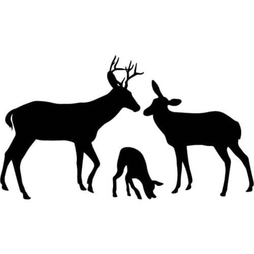 New Personality Deer Harmony Family Car Stickers Car Decals PVC 17CM*10CM Vinyl Motorcycl Decoration