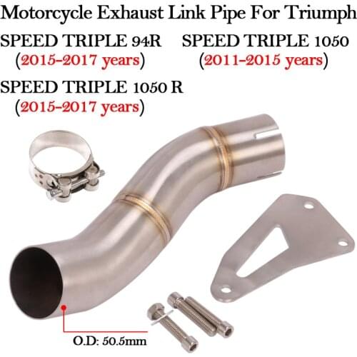 Slip On Motorcycle Exhaust Side Row Connecting Modified Mid Link Pipe For Triumph SPEED TRIPLE 1050 94R 1050R 2011 - 2017 Years