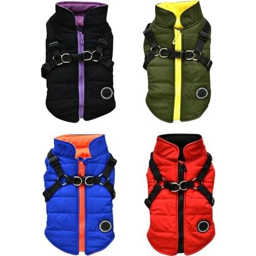 High-Quality Fabric Printed Pet Coat Small Dog Warm Vest Harness Puppy Winter Warm Garment Jacket Pet Supplies