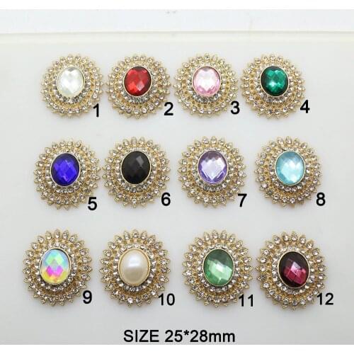 ZMASEY Alloy Buttons 10pcs/lot 25mm*28mm Oval Gold Button Accessories Wholesale Price Sewing Handwork Decoration Mix Color