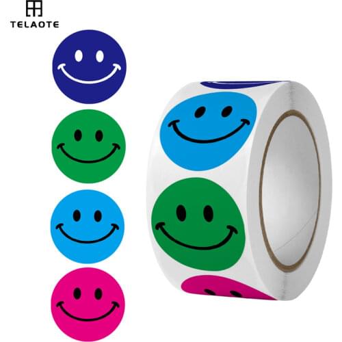 1 Inch Smiling Stickers Happy Face Stickers 4 Different Color Smile Labels Total Adhesive Fun Stickers Adhesive Face Stickers