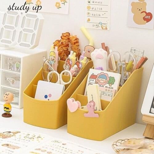 1PC Multi-function Plastic PP Desktop Storage Box Case Sub-grid Make Up Cosmetic Holder Desk Pen Pencil Organizer Pen Container