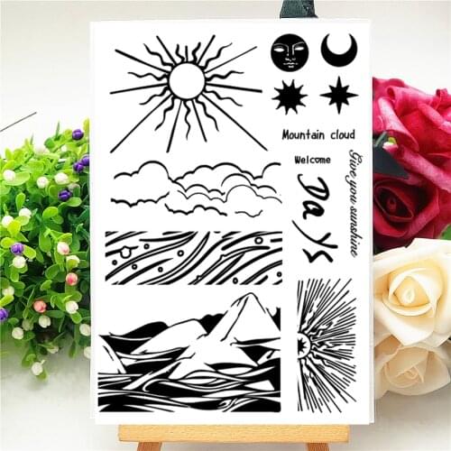 11x16CM Sunrise clouds Transparent Seal Clear Stamps Silicone Seal Roller Stamps DIY Scrapbook Album / Card Production Easter