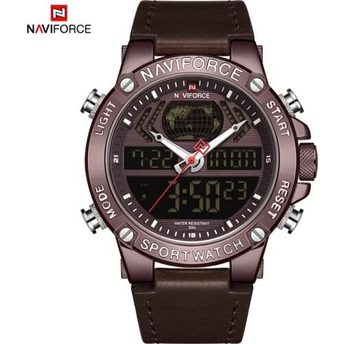 NAVIFORCE Luxury Dual Display Man Watches Fashion Quartz Watch For Men Military Sport Waterproof Male Clock Relogio Masculino