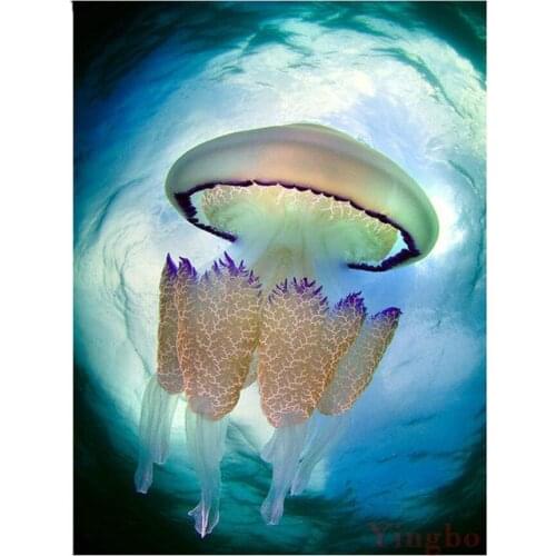 DIY Diamond Painting Jellyfish Marine life Diamond Painting Full Round Square Rhinestones Embroidery Cross-stitch 5D Home Decor